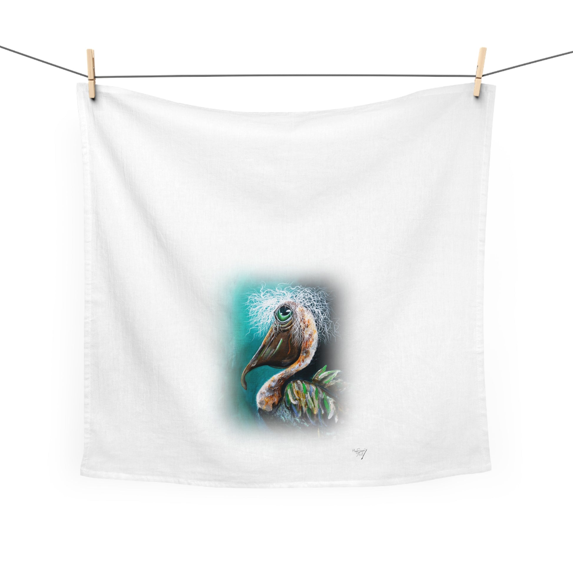 Whimsical Pelican Tea Towel - MarySissonArt