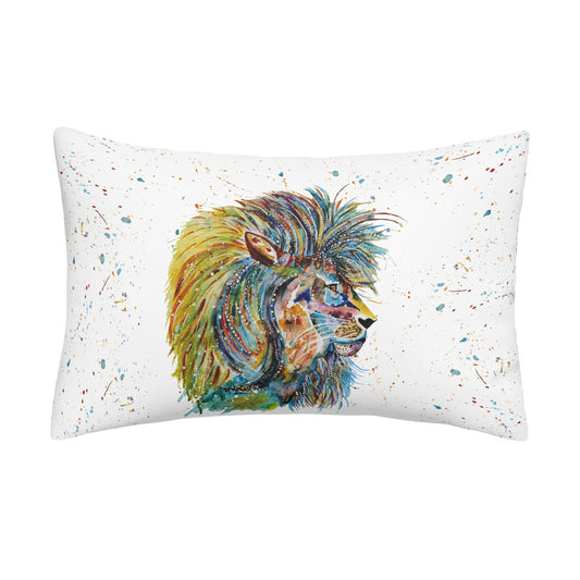 Lion and Cheetah Double Side Printing Rectangular Pillow Cover.  Colorful Pillow.   Art Pillow Mary Sisson Art - MarySissonArt