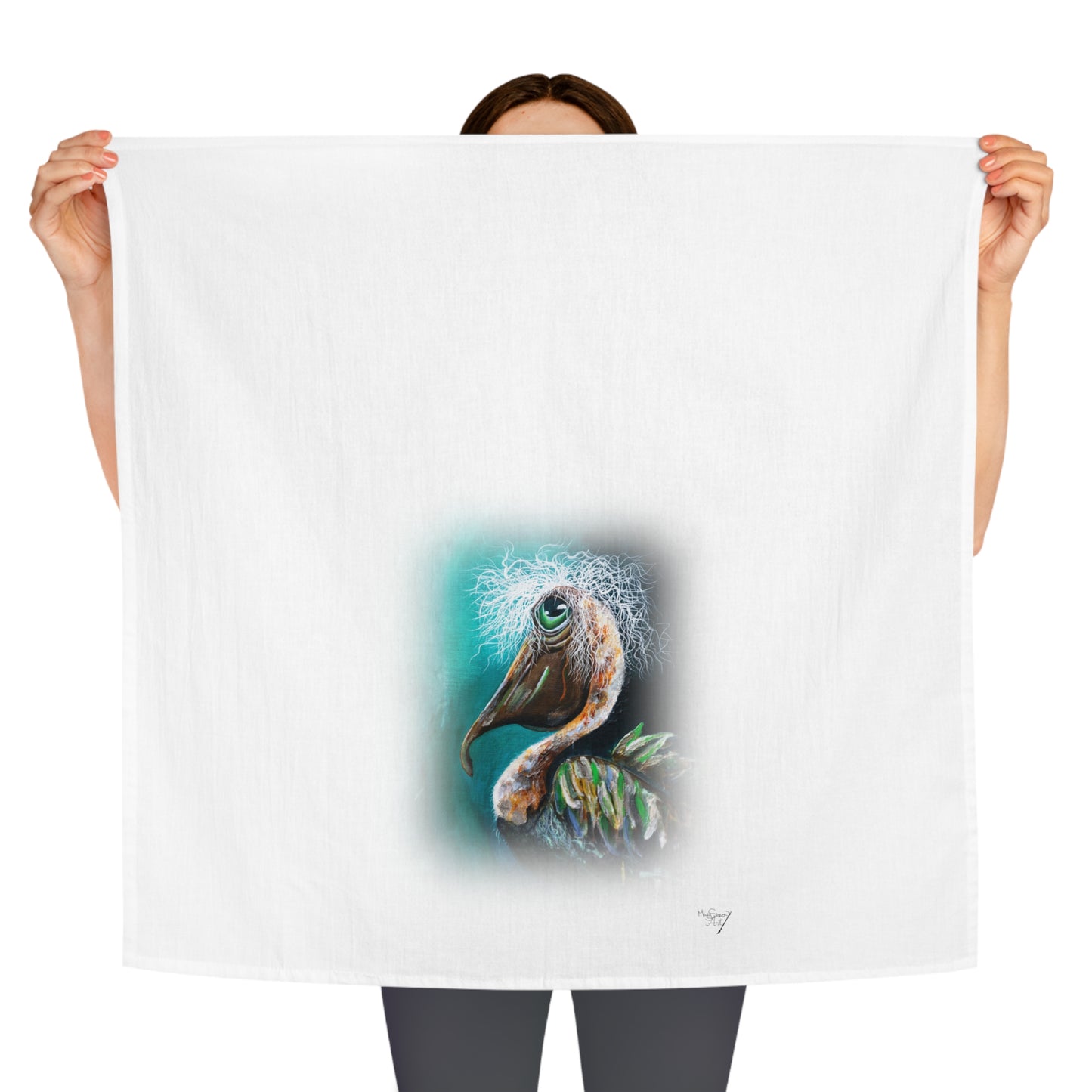 Whimsical Pelican Tea Towel - MarySissonArt