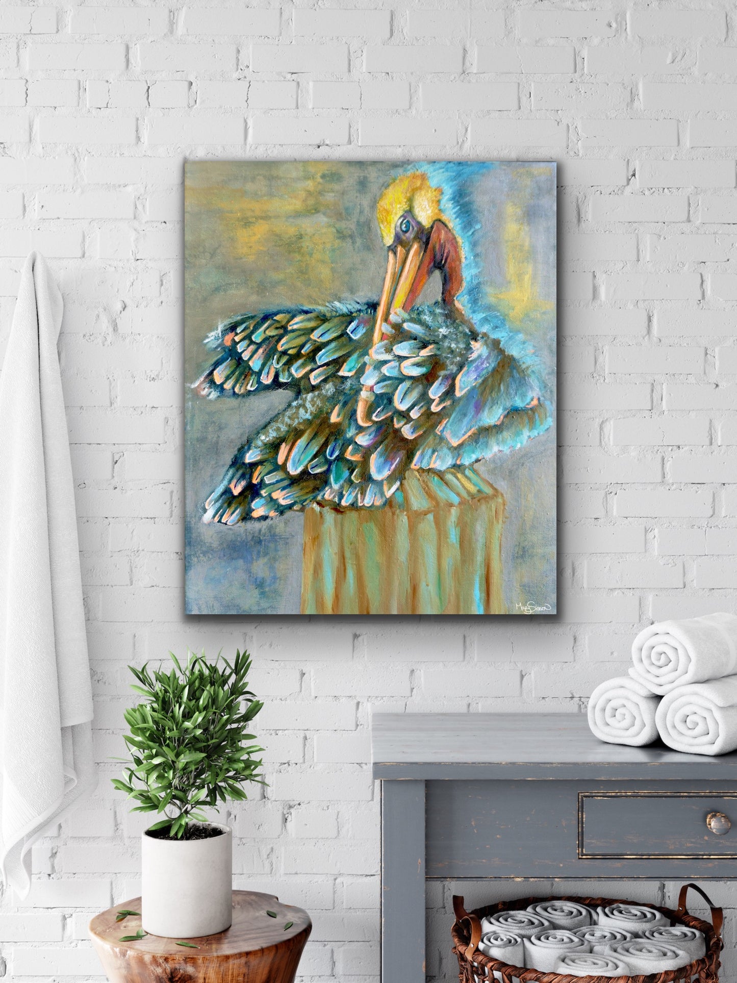 Whimsical Pelican - Canvas Print