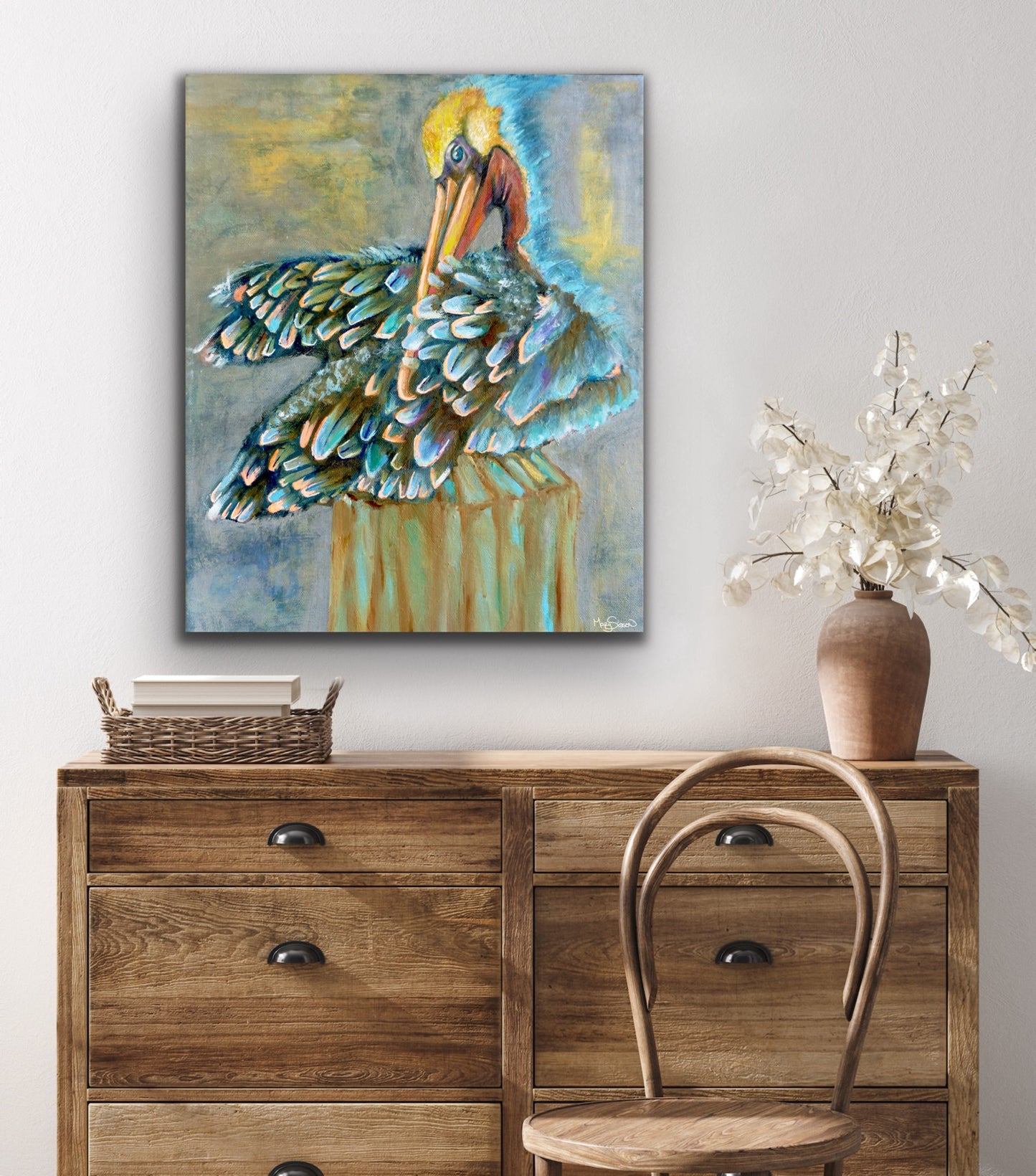 Whimsical Pelican - Canvas Print