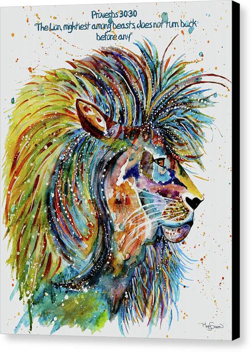 Lion watercolor art   - Canvas Print.  Modern Christian art