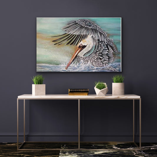 Pelican Painting Print.  Coastal Decor - MarySissonArt
