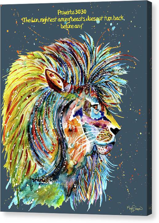 Lion watercolor art   - Canvas Print.  Christian art