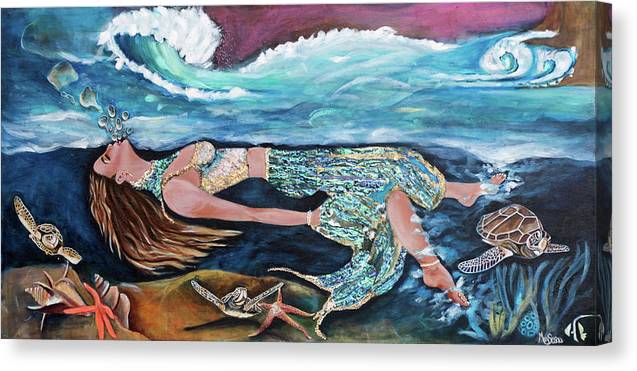 Coastal Art, Mermaid Style Print, Ocean painting, Coastal Decor - MarySissonArt