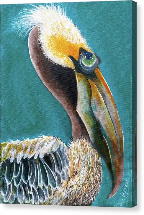 Pop n Pete - Whimsical Pelican Painting Print.  Funky Pelican Decor.  Beach Wall Art - MarySissonArt